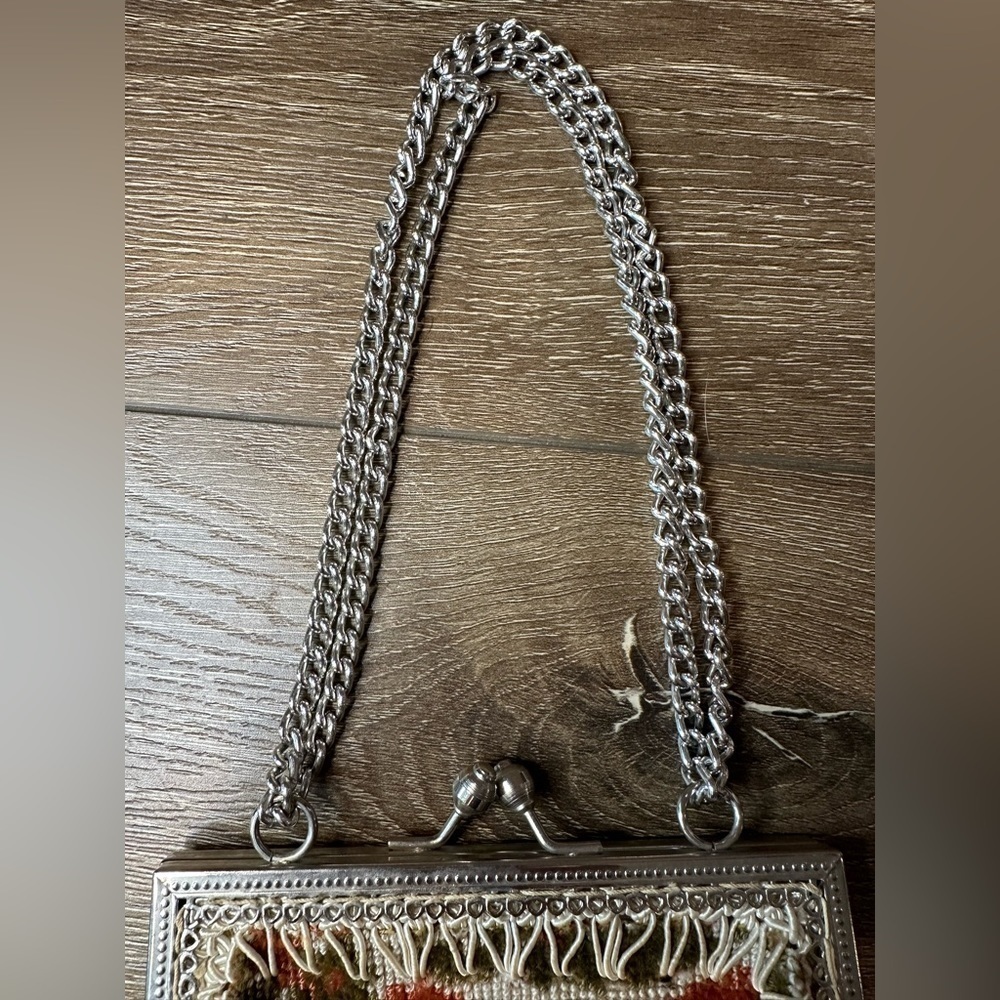 VINTAGE Mister Simon Ernest Floral Tapestry Clasp Purse Made in ITALY 40s 50s - Picture 11 of 15
